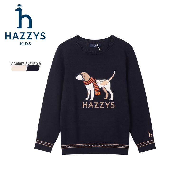 Классический круглый вырез для мальчиков HAZZYS, вязаный свитер в клетку "Гленчек"