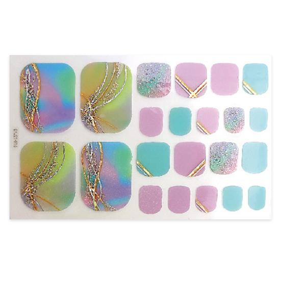 1 Set Self-adhersive Paper Wearable Longwear Adhesive Toenail Decor Wraps Toenail Polish Stickers