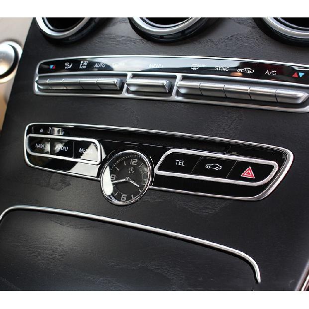 Car Styling Console Panel Cover Frame Trim Stickers Fit For Mercedes Benz C Class W205 2015-2017 GLC Auto