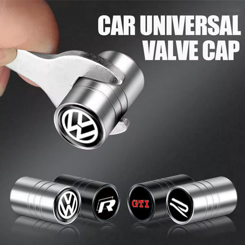 Car Wheel Tire Valve Caps Tyre Rim Stem Covers Auto Accessories For Volkswagen Bora Polo Golf Passat Touareg Tiguan Vento Sharan
