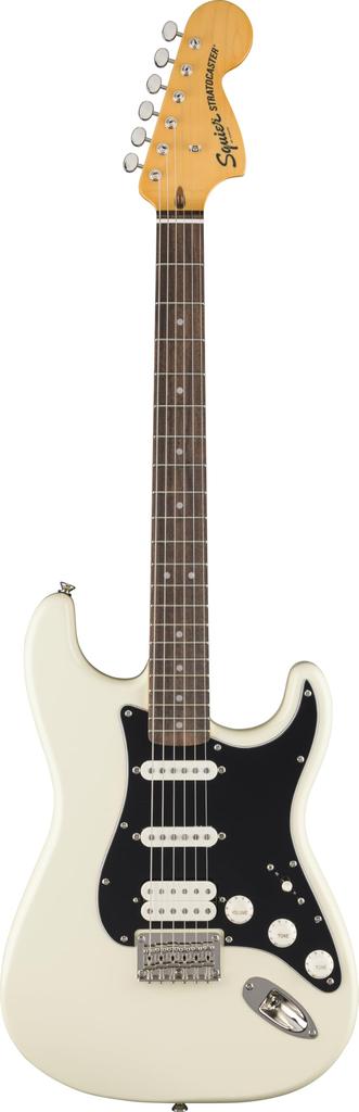 Squier by Vibe Stratocaster HT HSS Laurel Fingerboard Black Pickguard Olympic White Squier Fender/Classic '70s