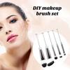 5Pcs/Set Makeup Brush Set DIY Metal Handle Beaded Finely Made Soft Bristles Natural Delicate Makeup Effect Brushes