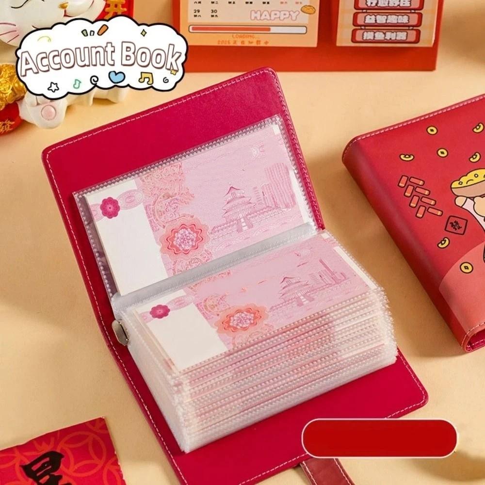 Cartoon Money Saving Challenge Book PU Leather Cash Budget Notebook Family