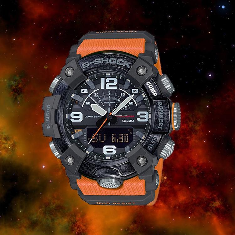 Casio Серия Master Of G-Land G-Shock Mudmaster Четырехсенсорный Углеродное волокно Спортивные На открытом воздухе Рекомендуемые Кварцевый механизм Мужские часы Черные GG-B100-1A9PR