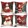 Christmas Sofa Pillow Case Christmas Snowman Cushion Case Home Sofa Living Room Decoration Santa Claus Pillow