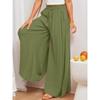 Women's Wide Leg Elastic Waist Wide Leg High Waist Long Women's Solid Color Pants