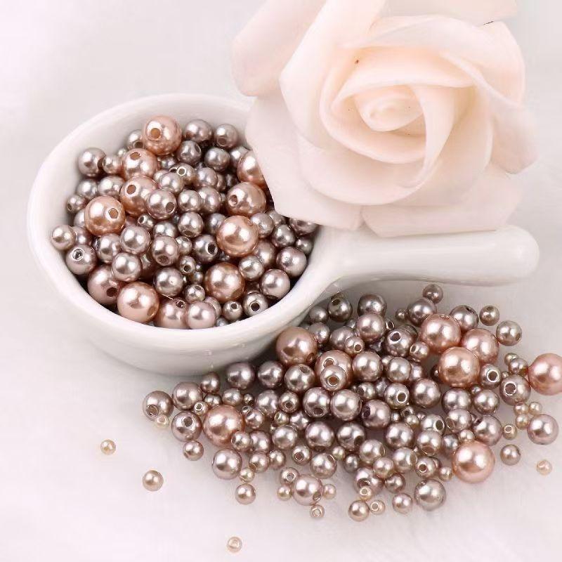 Высококачественная перфорированная разноцветная имитация жемчуга ABC, своими руками, платье из бисера, серьги, браслет, ожерелье с россыпью бусин