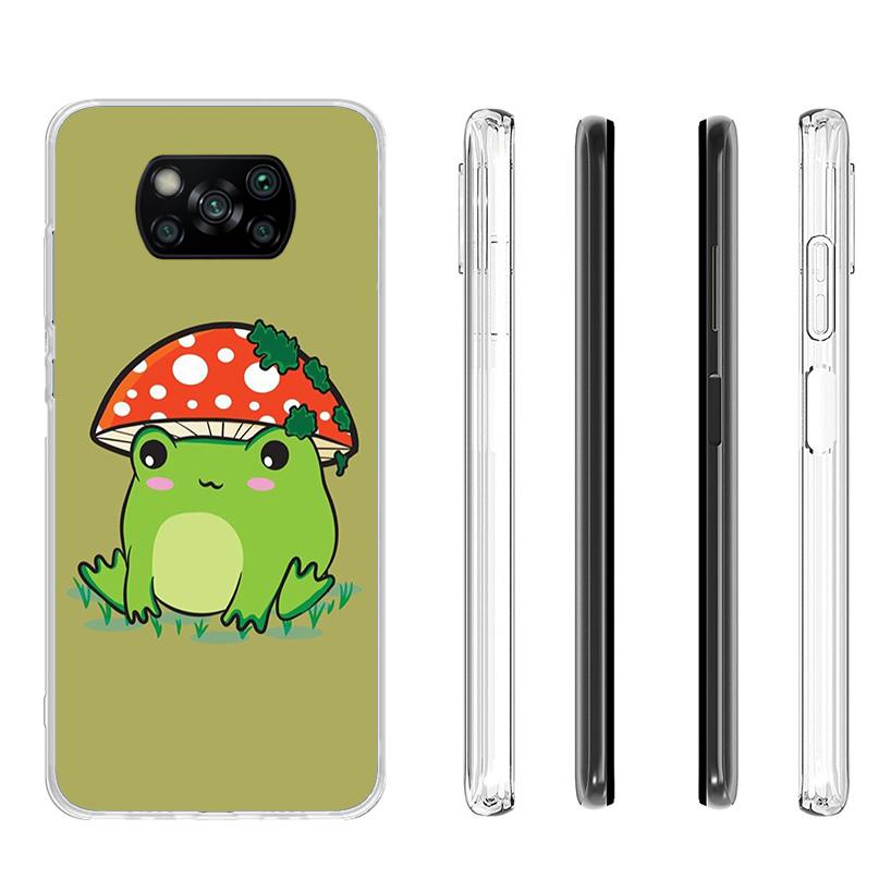 Cottagecore Frog Mushroom Kawaii Phone Case For Xiaomi Poco X7 X6 X5 Pro F7 Ultra Redmi 15C 15 13C 13 12C 12 10 10A 10C 9 9A 9C
