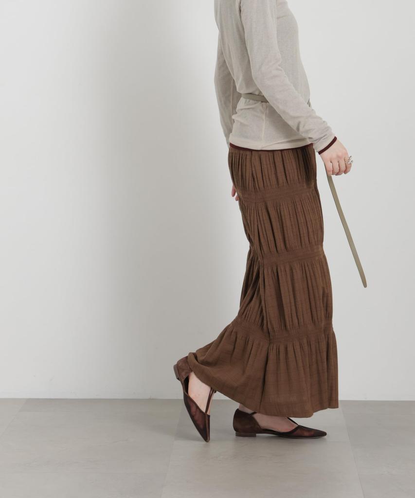 Shirred Pleated Skirt F 050 Brown [Nano Universe] (Set-up available) Women's 669-6230303