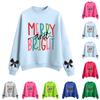 Women's Fashion Casual Round Neck Long Sleeve Christmas Printed Sweatshirt