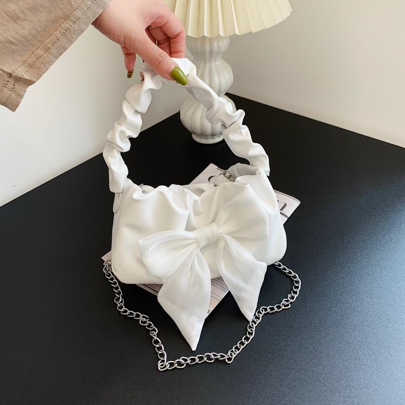 Summer Women's Bags Popular Retro Small Bag for Women New Fashionable Sweet Girl Bow Handbag Crossbody Bag