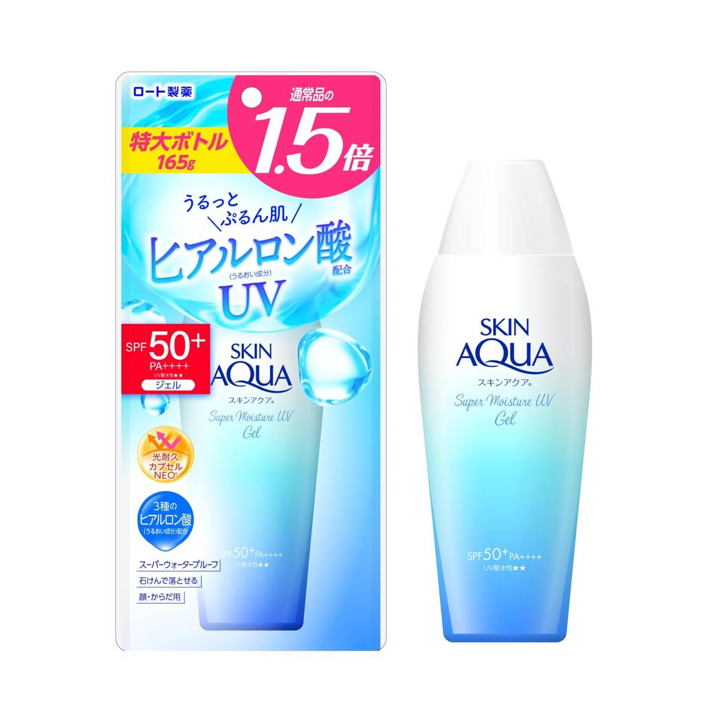 SKIN AQUA Super Moisture UV 165г гиалуроновый УФ-гель, (большая емкость, экстра-большой, защита с содержанием кислот, SPF50+ PA++++)