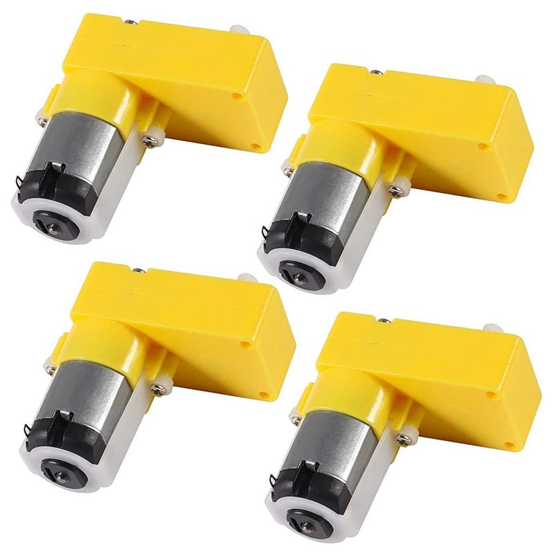 4pcs TT Motor Smart Car Robot Gear Motor Wheel Kit 3-6V DC Electric Gear TT Motor L Shape Dual Shaft Intelligent for Robot Car
