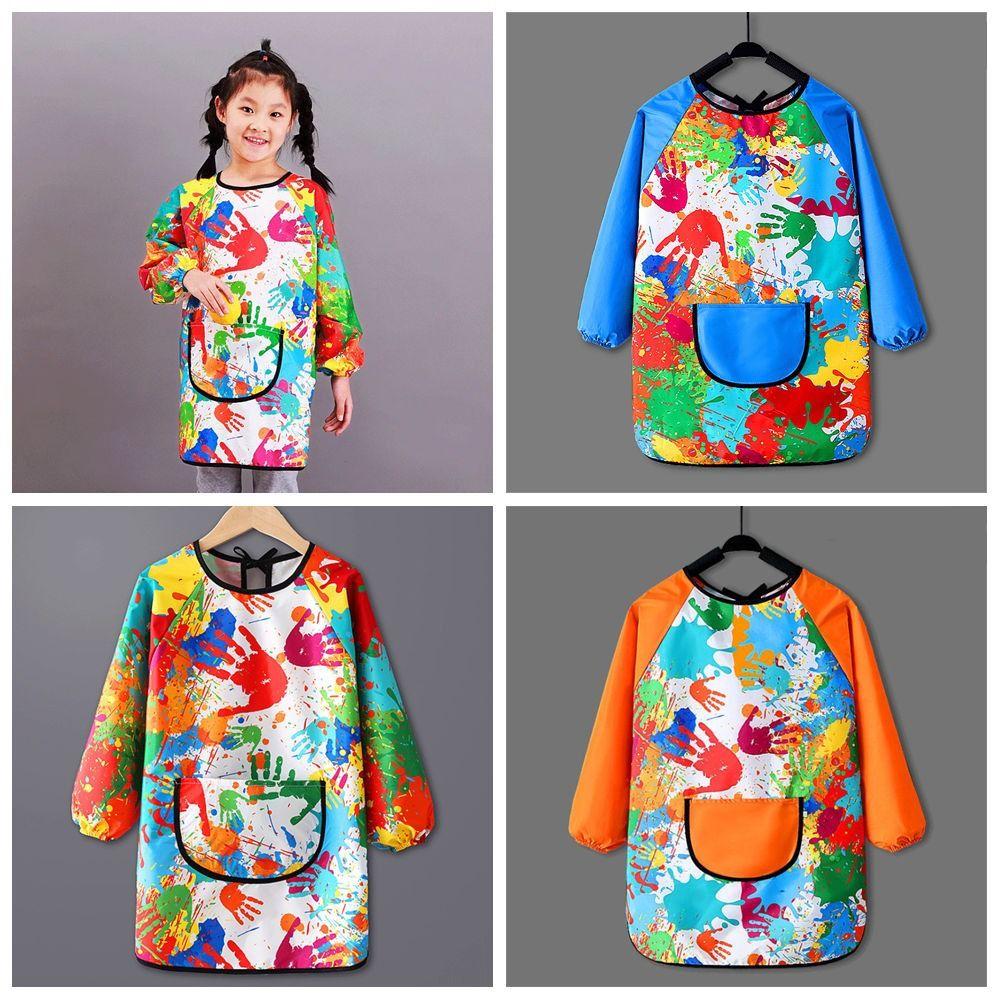 Art Painting Children's Painting Apron Nylon Baby Eating Bib Universal Reverse Dressing Cloth  Boys