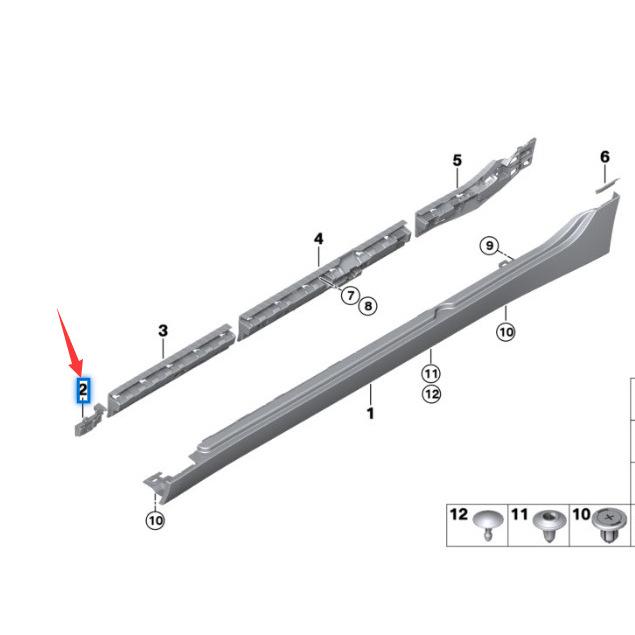 Кронштейн лонжерона передней части для BMW 1 серии F52, номера деталей 51777373355/51777373356