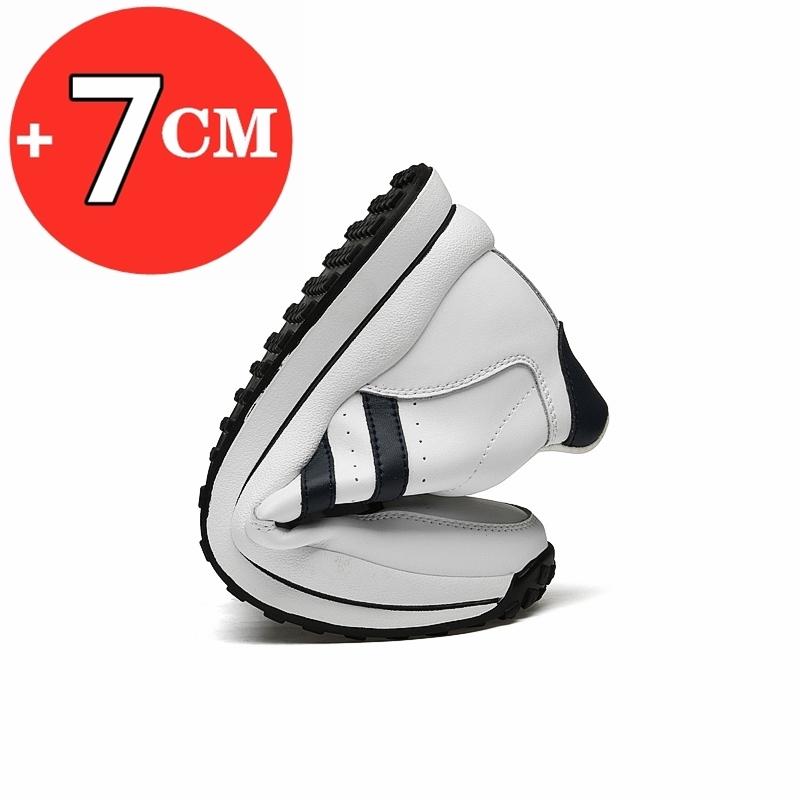 Spring Autumn Men Sneakers Elevator Shoes Heightening Height Increase Insole 7Cm Soft Leather Men Moccasins Taller Shoes Leisure