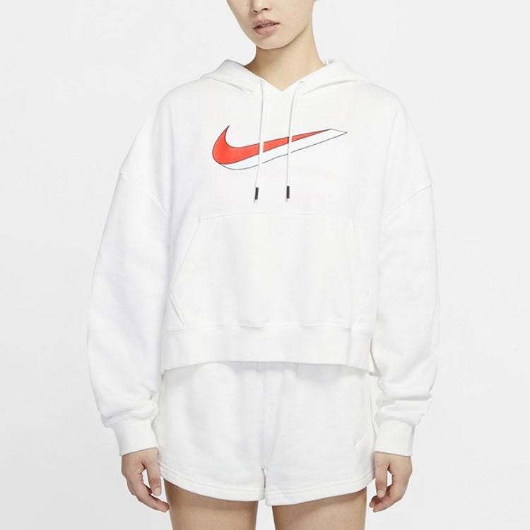 (WMNS) Nike Casual Sports Pullover hoodie White Women's DJ1075-100