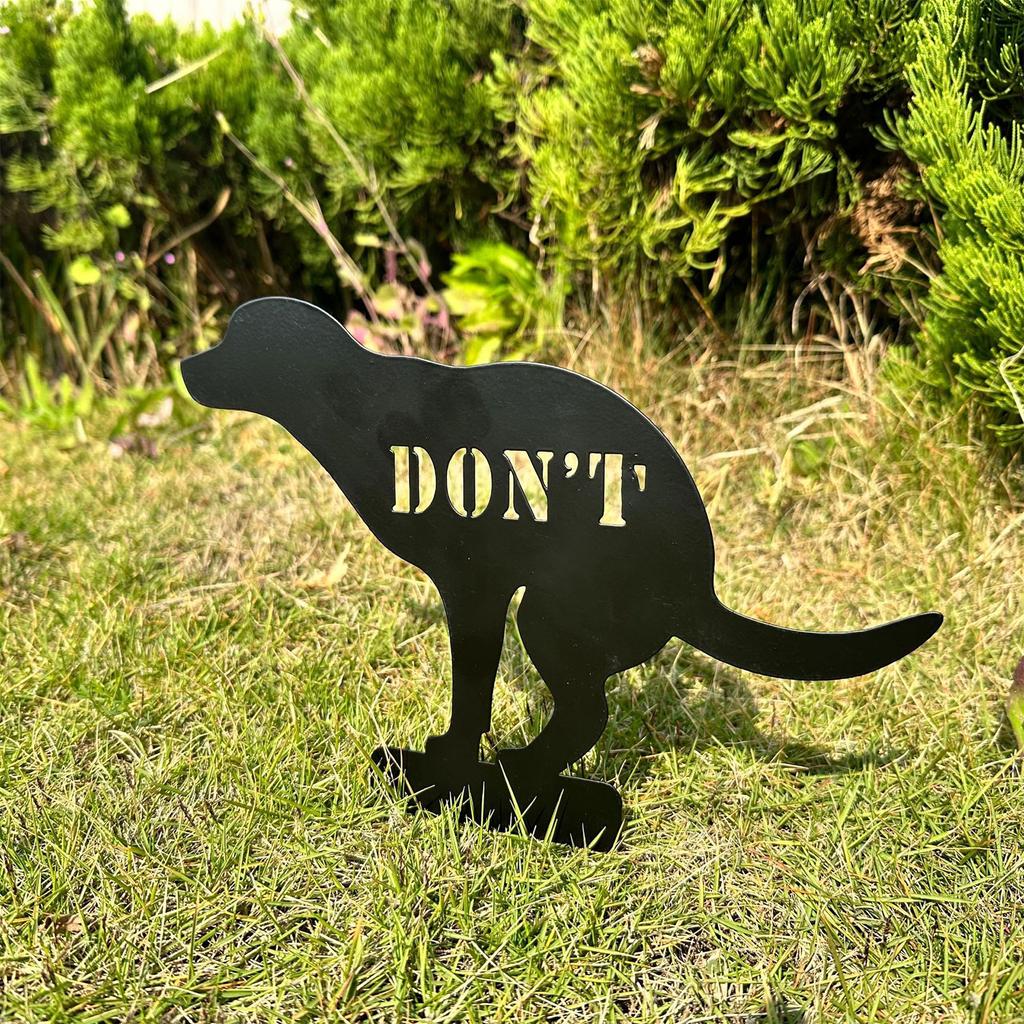 Железный столбик с надписью «Не какать во дворе» Не разрешается какать во дворе Садоводство Декоративный столбик для садового газона и двора