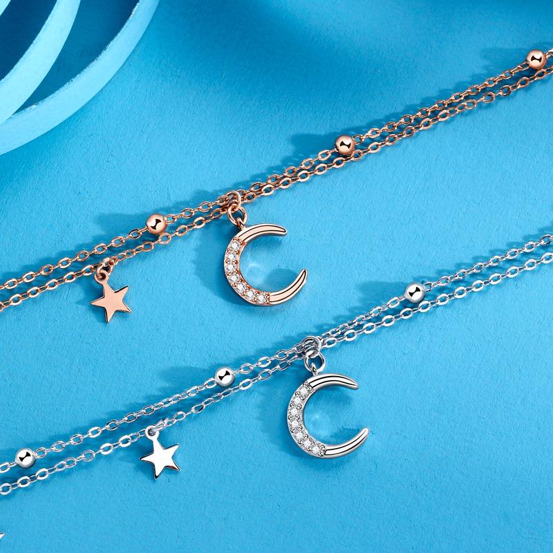 Браслет Звезда Луна Женский Нишевый Изысканный Универсальный Премиальный Сенсей Инс Ветер Двухслойный Браслет Ручные Украшения