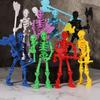 Movable Articulated Human Skeleton Assembly Skeleton Action Figure Collectible Skeleton Figure Wearing Multiple Weapon Sets for Collectors Desktop