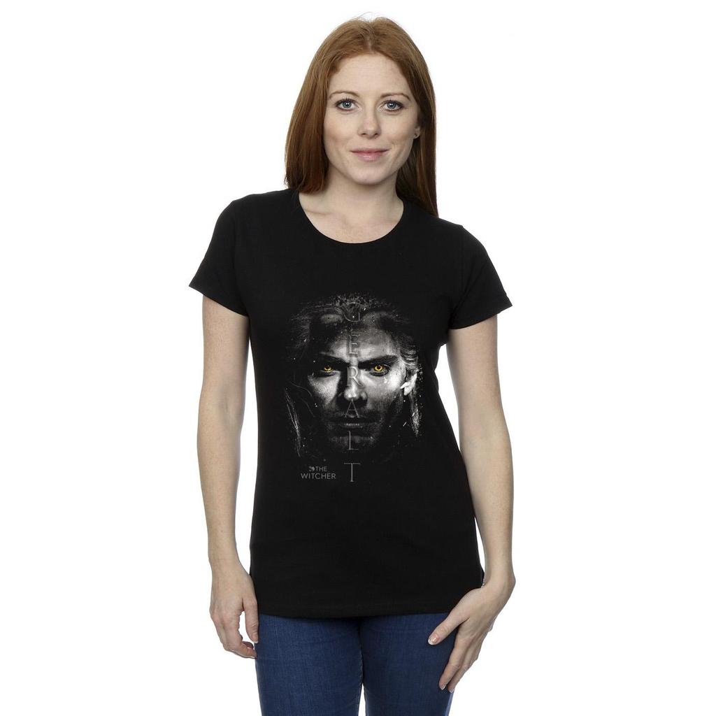 Netflix Womens/Ladies The Witcher Geralt Stare Cotton T-Shirt