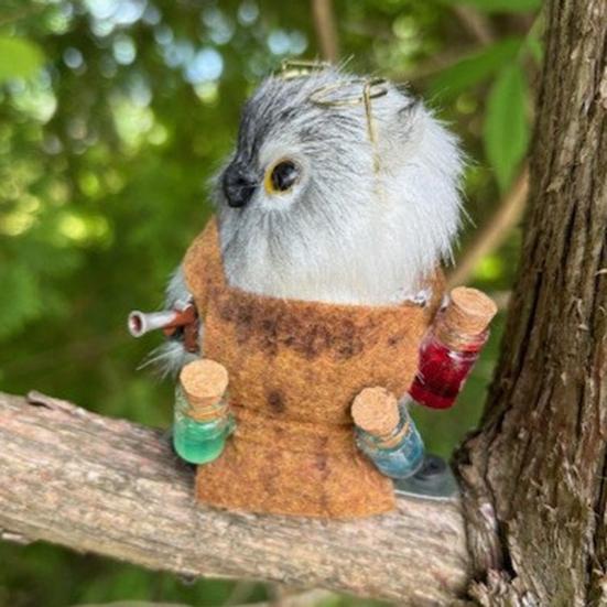 Деревянная фигурка совы, мини-магнитная плюшевая сова, дикая природа, птица, животное, статуэтка для детей, рождественский подарок на День благодарения