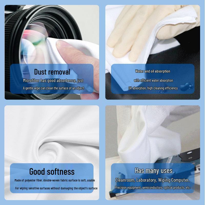Dust-Free, Lint-Free, Water & Oil-Absorbent, Anti-Static Industrial Wiping Cloth for Mobile Phone Screens.