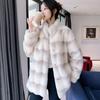 Imitation Fur Women's Coat Mid Length New Popular Standing Collar Sheep Shearing Fur One Piece Lamb Wool Coat