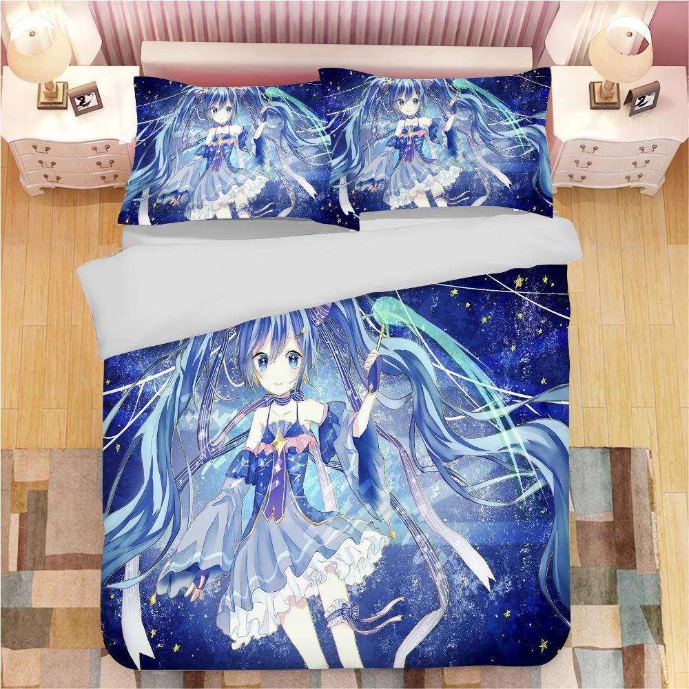 Cartoon Quilt Cover Second Dimension H-atsune Cute Printed Bedding Anime 100% Polyester Skin Friendly Breathable