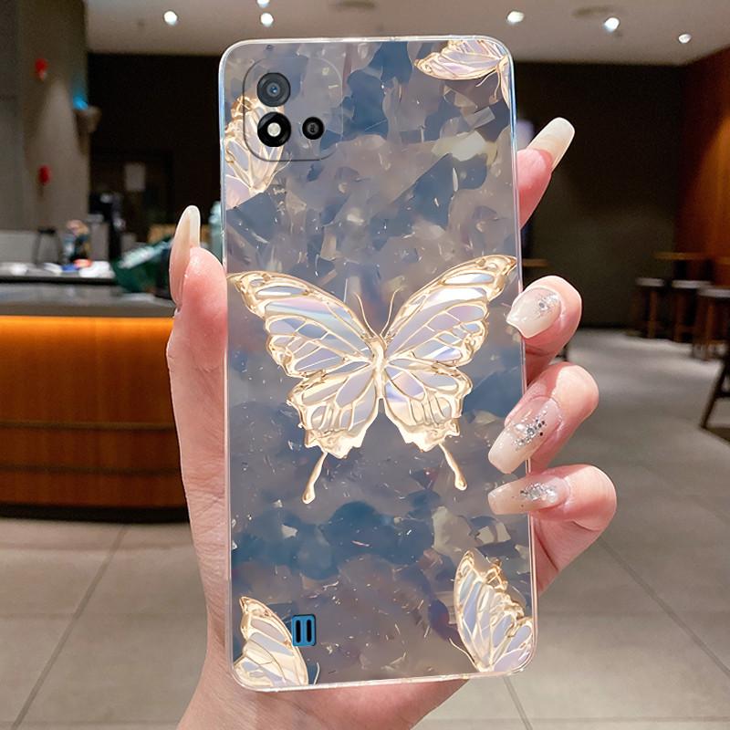For Realme C20 C20A Case Realme C11 (2021) RMX3231 C11 2020 RMX2185 Phone Cases Flower Butterfly Soft Silicone TPU Jelly Cover