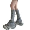 Lace Up Knitted Foot Cover Y2K Women Leg Warmers Pile Socks Bowknot Leg Cover  Student
