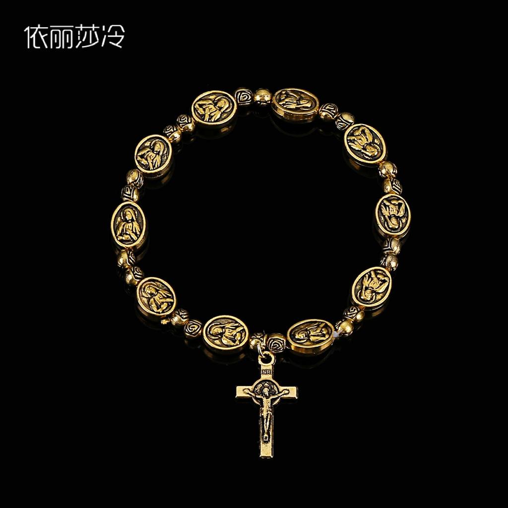 Модный браслет из эластичного сплава, маленький святой Делан, браслет с четками Иисуса, священный центр, сострадательный маленький святой Деран, религиозный