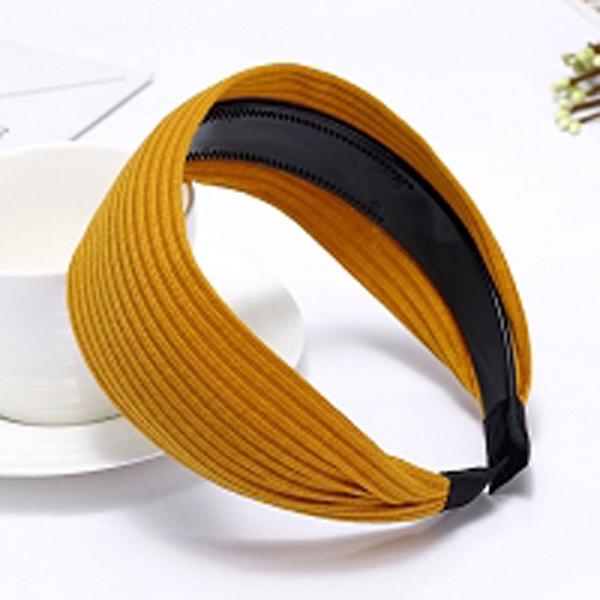 Женская модная белая повязка на голову с широкими полями и заколкой-стримером