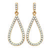 [L6706] - 'Sissi' Gold Plated Earrings In White Gold - 16x9 Mm