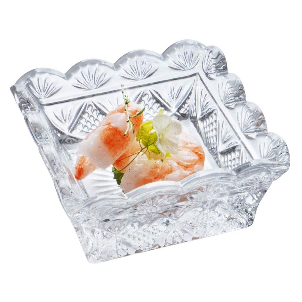 Toyo Sasaki Glass Японский Маленький Квадратный Набор Маленьких Соусниц Маленький Квадратный Глубокий Стеклянный Столовый Сервиз TS44022 Тарелка, Пиала, Пиала, 6, Пиала, Тарелка, Подглядывающий,