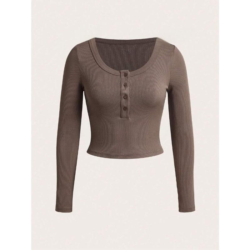 Женские модные повседневные весенне-осенние однотонные блузки и рубашки с круглым вырезом с длинными рукавами и принтом
