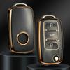 TPU Car Flip Key Case Cover Shell Fob for Volkswagen VW Polo Golf Passat Tiguan Beetle Caddy Eos Skoda Octavia Seat Leon Altea