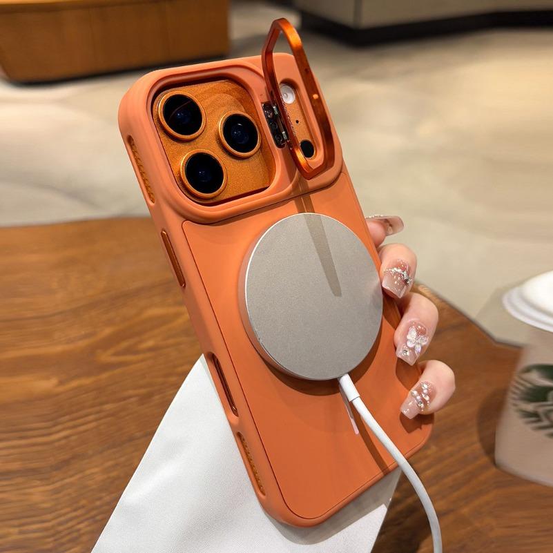 Роскошный силиконовый чехол для Magsafe для iPhone 17 16 15 14 13 12 Pro Max с подставкой-держателем для объектива и крышкой для iPhone Air 16 Plus