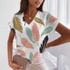 Summer Short Sleeve T-Shirt Feather Pattern 3D Women's Tops V Neck Women's Plus Size Women's Fashion Y2k Street Trend Clothing