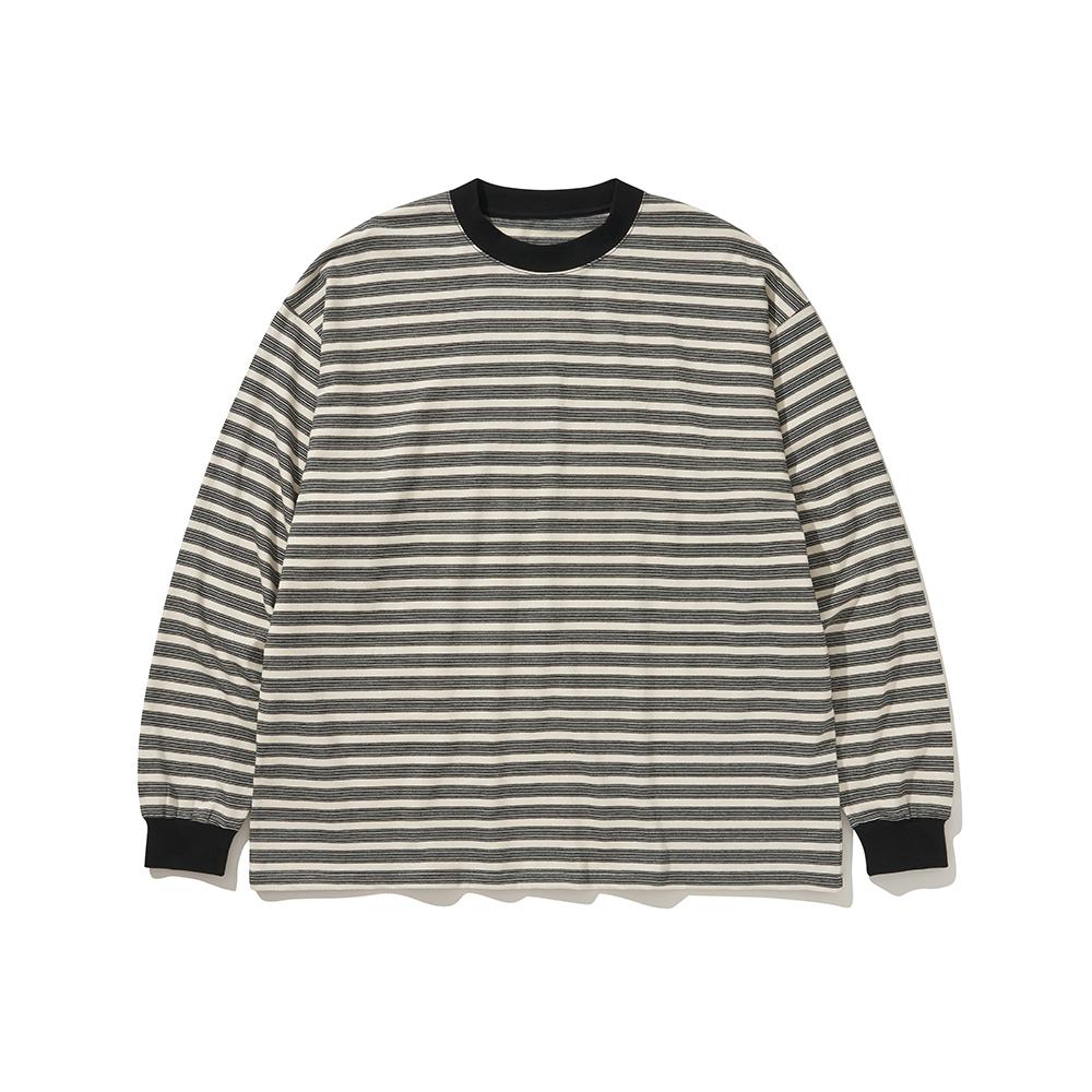 HISHANDER Border L/S T-Shirts Ecru