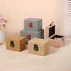 Rattan Texture Stylish Storage Box With Lid For Desk Decoration Accessories