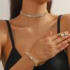 Модный комплект ювелирных изделий ожерелье браслет серьги для женщины