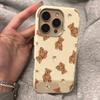 Милый чехол для телефона с плюшевым мишкой для iPhone 16 17 15 14 13 12 11 Pro Max для iPhone Air 16E 7 8 16 15 14 Plus XS XR X Личи Чехлы