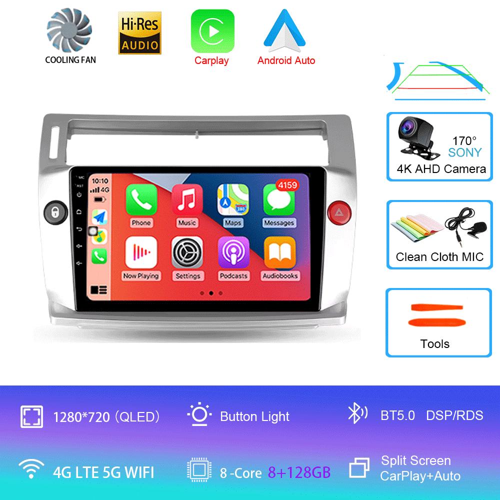 Автомобильное радио Android 14 Carplay для Citroen C4 C-Triomphe Quatre 2004-2014 Мультимедиа Видео 2Din DVD Стерео Динамик Аудио Головное Устройство