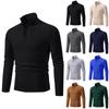 Men's Autumn And Winter Casual Turtleneck Knitted Solid Color Decorative Pattern Sweater