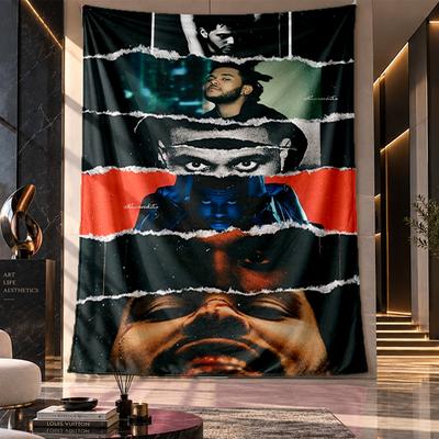 Настенный Гобелен, Тканевый Фон с Принтом The Weeknd для Комнаты в Общежитии, Декорация для Вечеринки