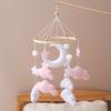 Детский облачный мобиль для кроватки, ручной работы, из фетра, декор для детской комнаты со звездами, луной, мягкая подвесная игрушка для коляски, подарок для мальчиков и девочек