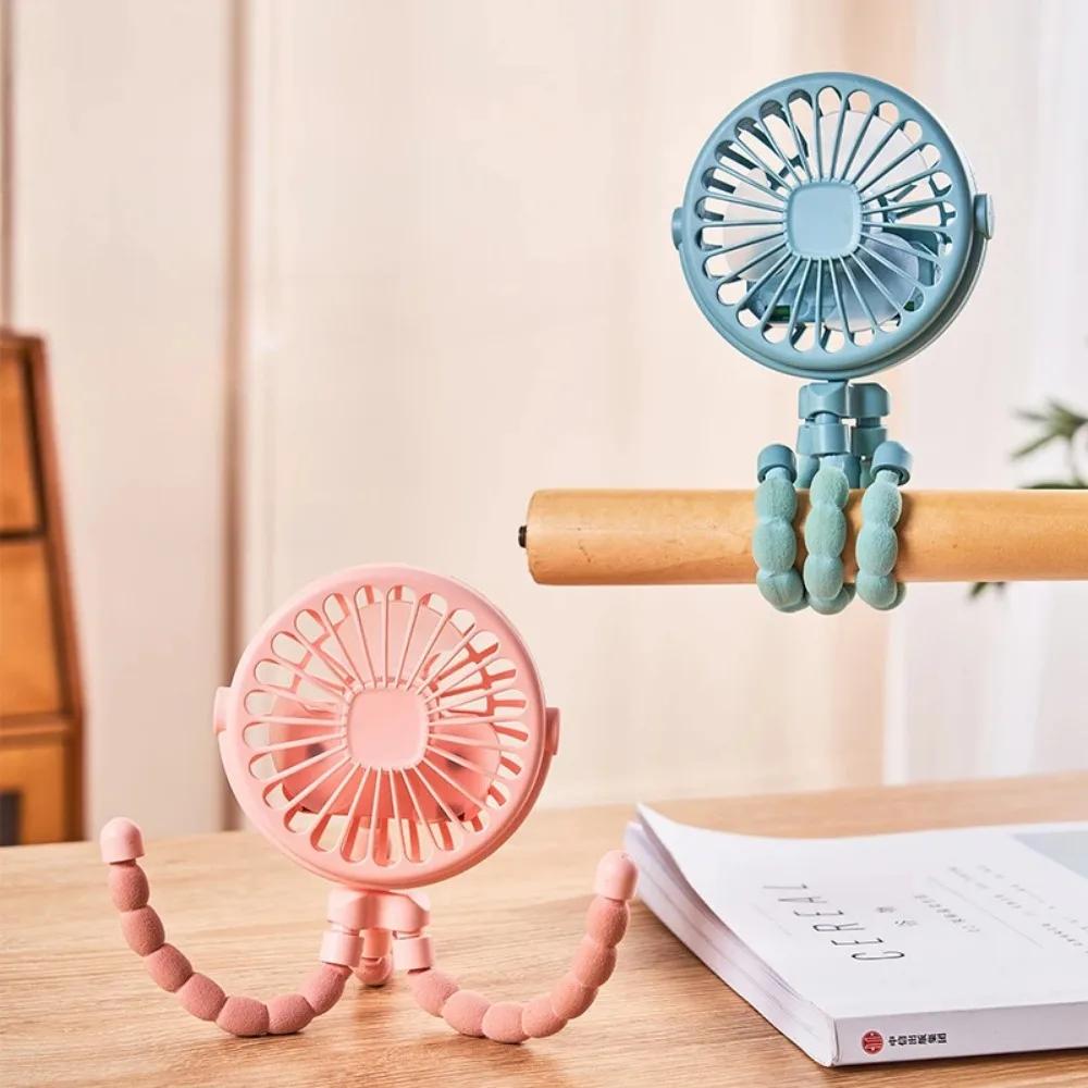 Stroller Fan Clip Flexible Tripod Portable Mini Fan Rechargeable Fans Travel Camping Electric Wireless Desk Cooling Home Hand