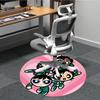 1pc Powerpuff Girls Characters Office Round Area Rug, Indoor Mat Suitable For Office, Under Office Chairs Bedroom Living Room Home Decor  a0908187