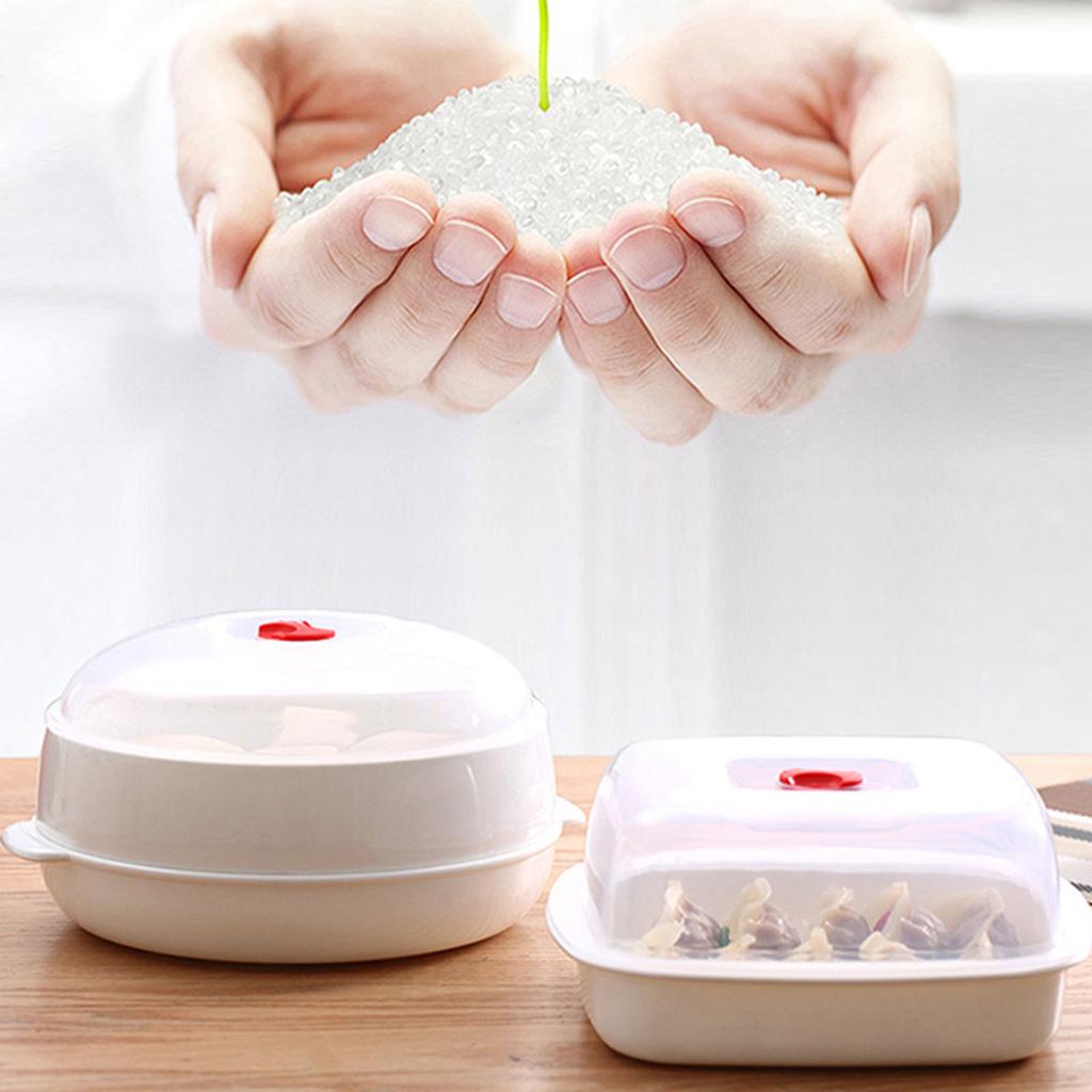 Пароварка для микроволновой печи с широкими эргономичными ручками, прозрачной крышкой и отверстиями для пара для эффективного нагрева, материал PP5, многослойная конструкция